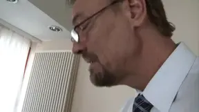 Young secretary blows boss's cock in hotel room