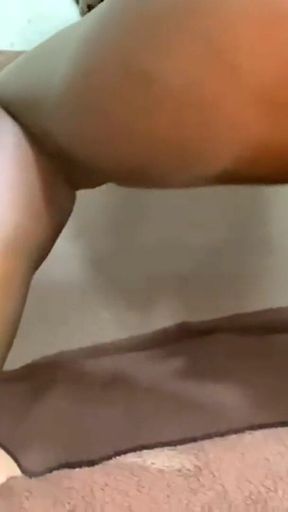 Pretty African Slum Thot Huge Dildo Squirt