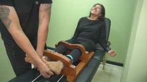 Our new model Laura gets the tickle treatment (full body camera)