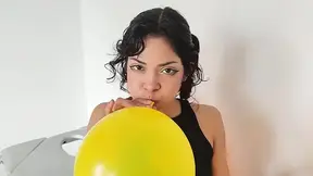 Petite Latina Looner Gets Colorful Balloon Therapy Massage