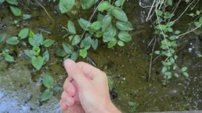 Risky Outdoor Cum Shot in the Wetlands!