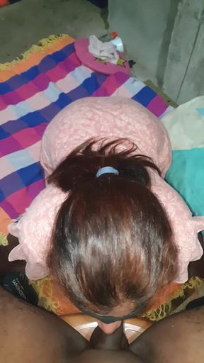 Slutwife Spit on Husband Big Dick on Knees and Deep Throat