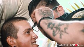 ”Tatted cop Ryan Bones rimmed & fucked the booty of Harvey Sid after getting caugh”