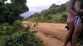 Motorcycle thief steals my belongings, then rough rides my pretty pussy in horny outdoor lesbia
