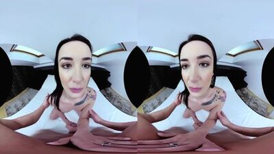 VR lovemaking with a cute and petite teen girl who loves cowgirl riding