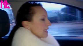 Driving in Nude Pantyhose and Bworn Buckled Pumps