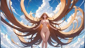 Nude Muse Among Giant Brushes Painting the Sky - Artistic Ai Slideshow