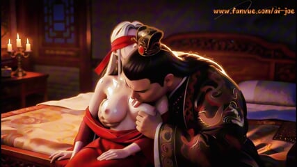 Watches Fat Bull Fuck His Blindfolded Red Concubine, E AI-generated