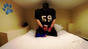 Football Pup pawing in hotel - squirting on my Flightposite