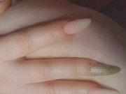 Sucking on my 36JJ natural tits to make my pussy wet for Daddy