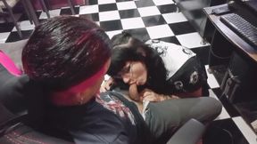 Gamer Shemale Deepthroats BF's Throat While Crushing Games