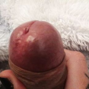 Uncut cock teasing close up