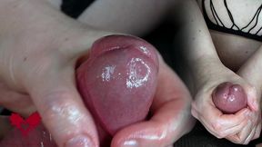 instruction video for milking pre-ejaculate. close-up of delaying and ruining the orgasm.