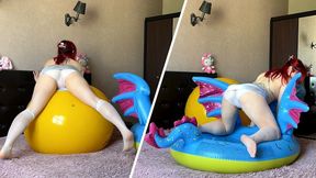 Old Archives of Sabina - Riding My Dragon Float and Fitball Tease