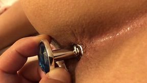 Teasing my babe's backdoor with a naughty toy