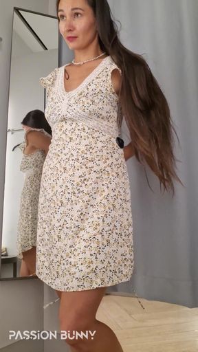 Clothes Changing - Fitting Room and Playing with Horny Pussy