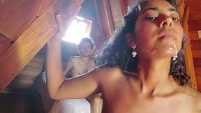 Sexy Swarthy Plump-assed Latina Hottie Takes CIM After Riding Her BF's Face And Dick