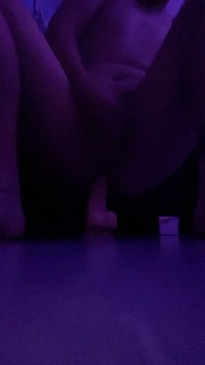 Huge Cumshot while riding Dildo