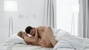 Cute GF Emily gets her lover's big cock hard and rides him to a real orgasm