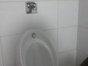 Horny jamaican cum in public toilet at work