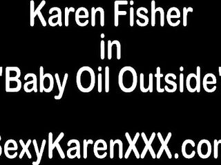 big beautiful woman mother I'd like to fuck Karen Fisher out side, oiled up and fingering vagina!