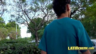 Paid sex with a hot latin twink: real public anal action with a stranger