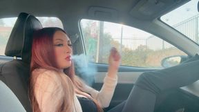 Italian Milf Artemisia Love hot Solo Smoke Session in the car OF @ ArtemisiaLove101