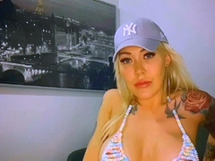 Blonde With Natural Big Boobs Loves Putting A Toy In Her
