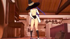 roxy rubbing on the corner of the table - mushoku tensei