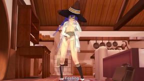 roxy rubbing on the corner of the table - mushoku tensei