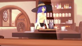 roxy rubbing on the corner of the table - mushoku tensei