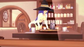 roxy rubbing on the corner of the table - mushoku tensei