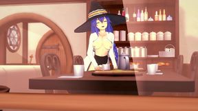 roxy rubbing on the corner of the table - mushoku tensei
