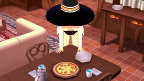 roxy rubbing on the corner of the table - mushoku tensei