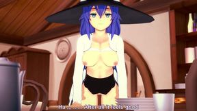 roxy rubbing on the corner of the table - mushoku tensei