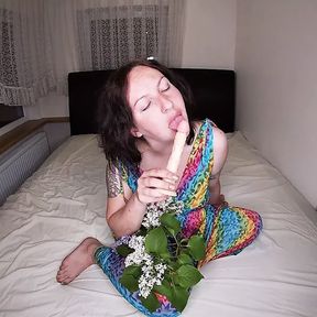 Hot Wife Found a Dildo in a Flower Bouquet