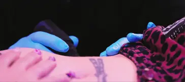 Tattooed GF gets shared in MFM threeway with hubby and inked artist