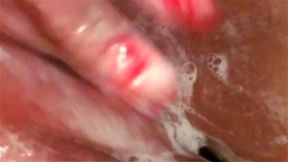 Close up pussy play during shower