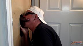 Chocolate Dick Serviced At The Gloryhole