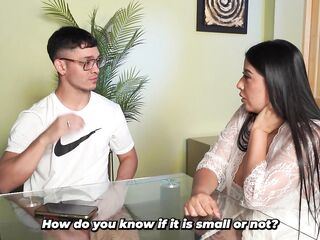A breasty stepmother finds out that her stepson has not at any time had sex, so this babe desires to be his 1st