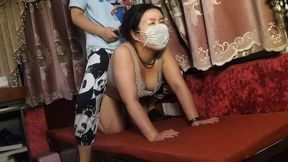 Riding G cup ponygirl hard on sofa and ponyplay #XL351