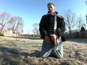 HUGE OUTDOOR CUM LOAD! [Worship my fucking cum @Flint-Wolf.com]