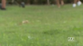 Golfing a toe-in-one!