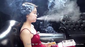 Girl Candidly Answers Blunt Questions While Heavy Cigarette Smoking & Blowing Smoke Rings — YU2 4k copy 1