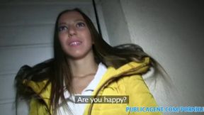 PublicPorn Beautiful long haired brunette paid for sex