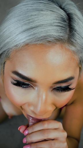 Captivating moment from "Avery Black Blowjob featuring Jonni Darkko"