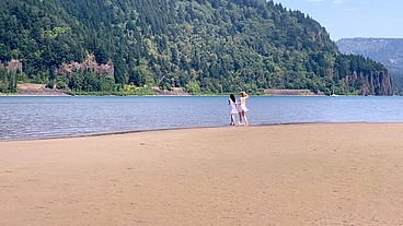 Piss Party and Fucking on the Beach with TS Sheri Allwood
