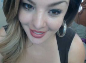 Light haired mesmerizing cam babe in black stuff was boasting of her knockers