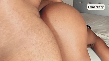 Home Alone With My Ebony pussy Stepsister, And things got juicy