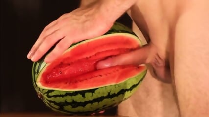 Muscular Stud Fucks and Cums on Watermelon